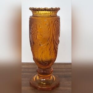 Vintage Indiana Glass Tiara Sandwich Pattern Mini Bud Vase Toothpick Holder 4"